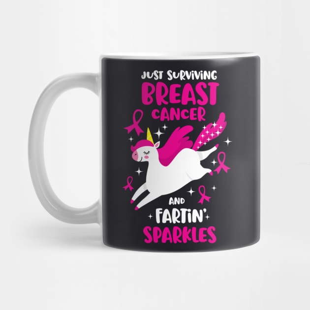 Breast Cancer Survivor Farting Unicorn by jomadado